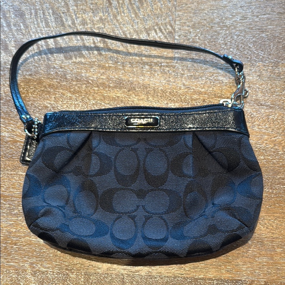 Coach Black Clutch with Signature Monogram